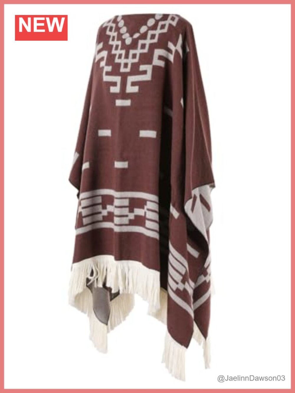 Women's Acrylic Travel Shawl Wrap Pullover Poncho Cape with Tassels
